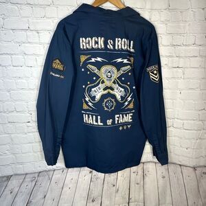 Rock & Roll Hall of Fame Shirt Mens Large Blue Button Down Unique Cleveland